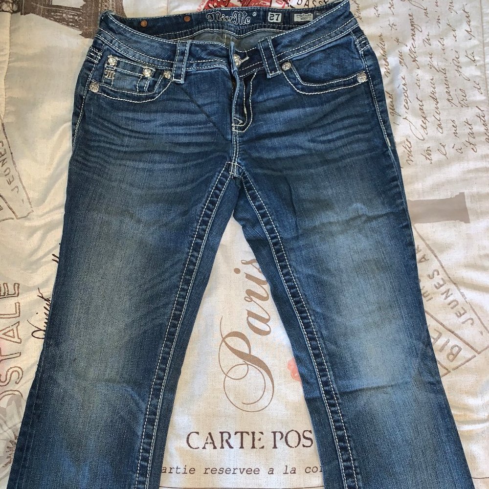 Size 27 - MissMe Dark Wash Diamond BootCut